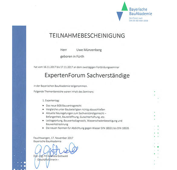 Expertenforum Sachverständige