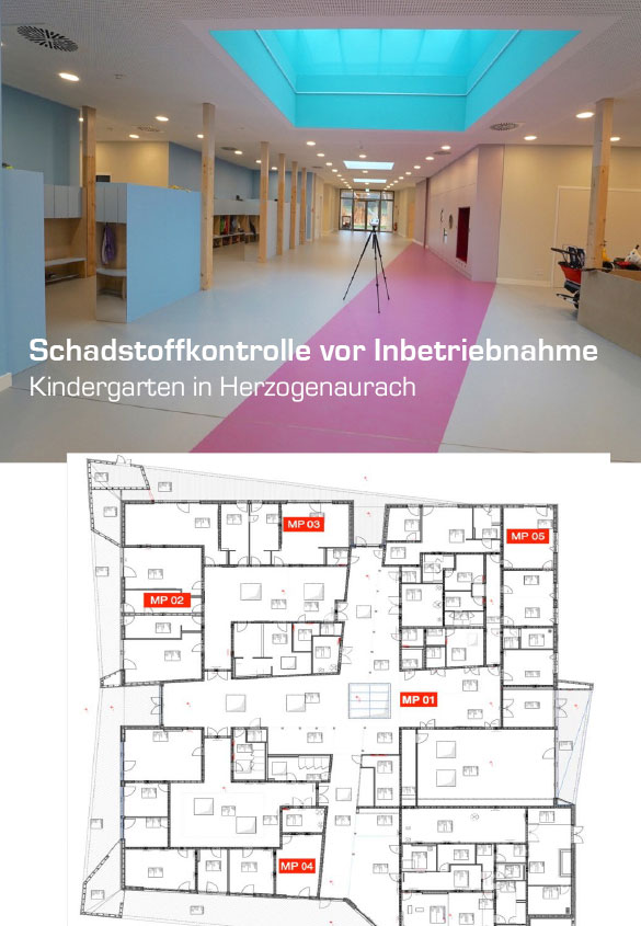 Schadstoffkontrolle vor Inbetriebnahme Kindergarten Herzogenaurach
