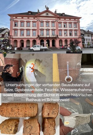 Rathaus Gengenbach – Untersuchungen an historischer Bausubstanz (Feuchte, Salze, Gips)